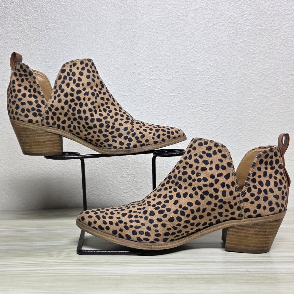 Nine West Leopard Ankle Boot with Chunky Heel Size 8.5 - Picture 5 of 8